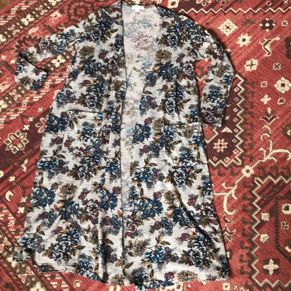 LulaRoe floral cardigan. Great used condition.